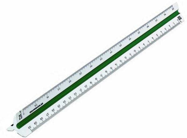 Dreikantmaßstab 30 cm, Teilung 2