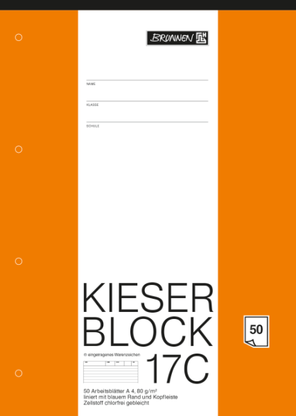 Kieser Block A4 Nr 17C liniert, 50 Blatt