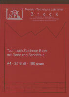 MTL TZ-Block A4 mit Rand u. Schriftfeld, 25 Blatt